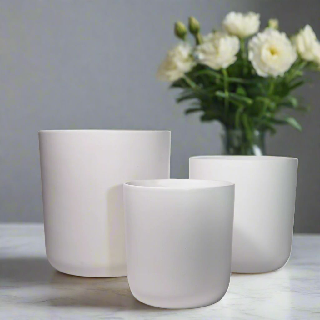 Neylan Matte Blue Ceramic Pot Set (Set of 3)
