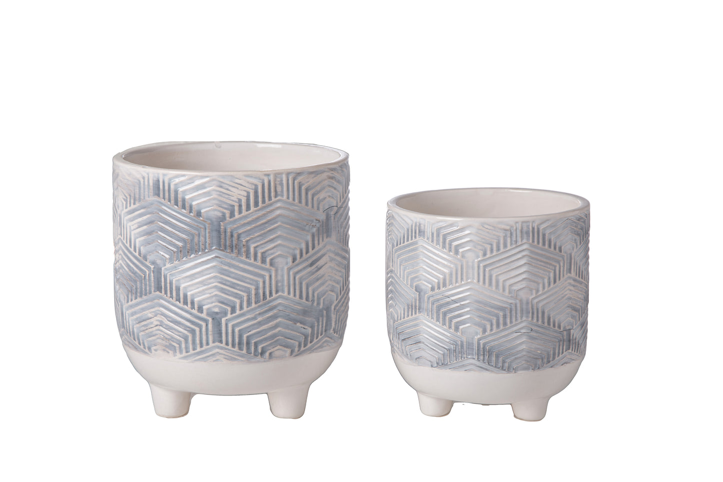 Ceramic Round Pot Matte Finish Blue-6.50"H -183