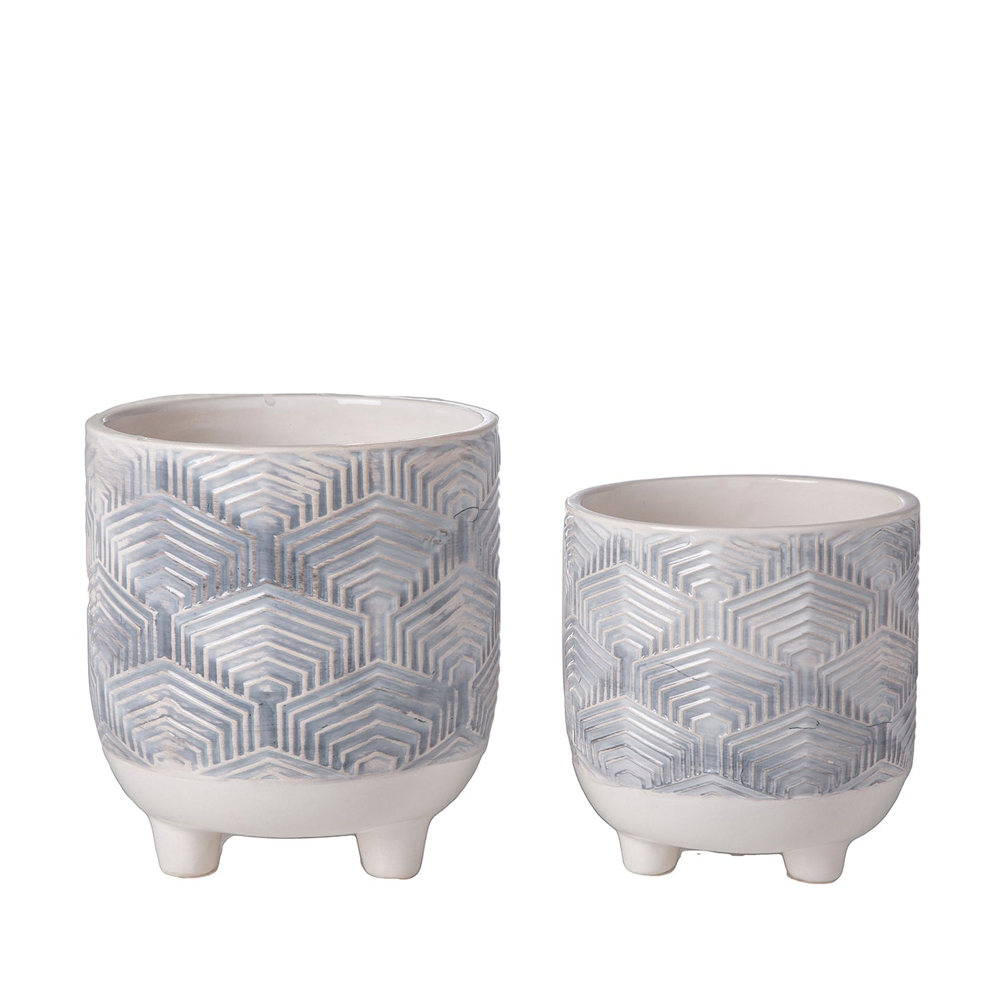 Arvian Baby Blue Tripod Planter Set (Set of 2)
