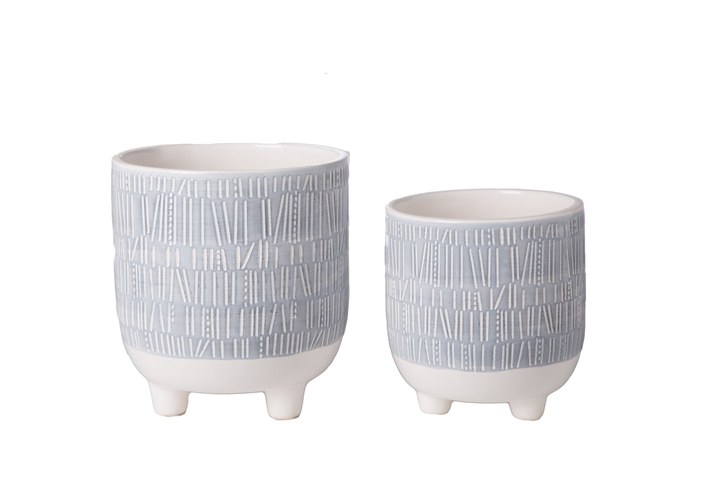 Ceramic Round Pot Matte Finish Blue-6.50"H -184