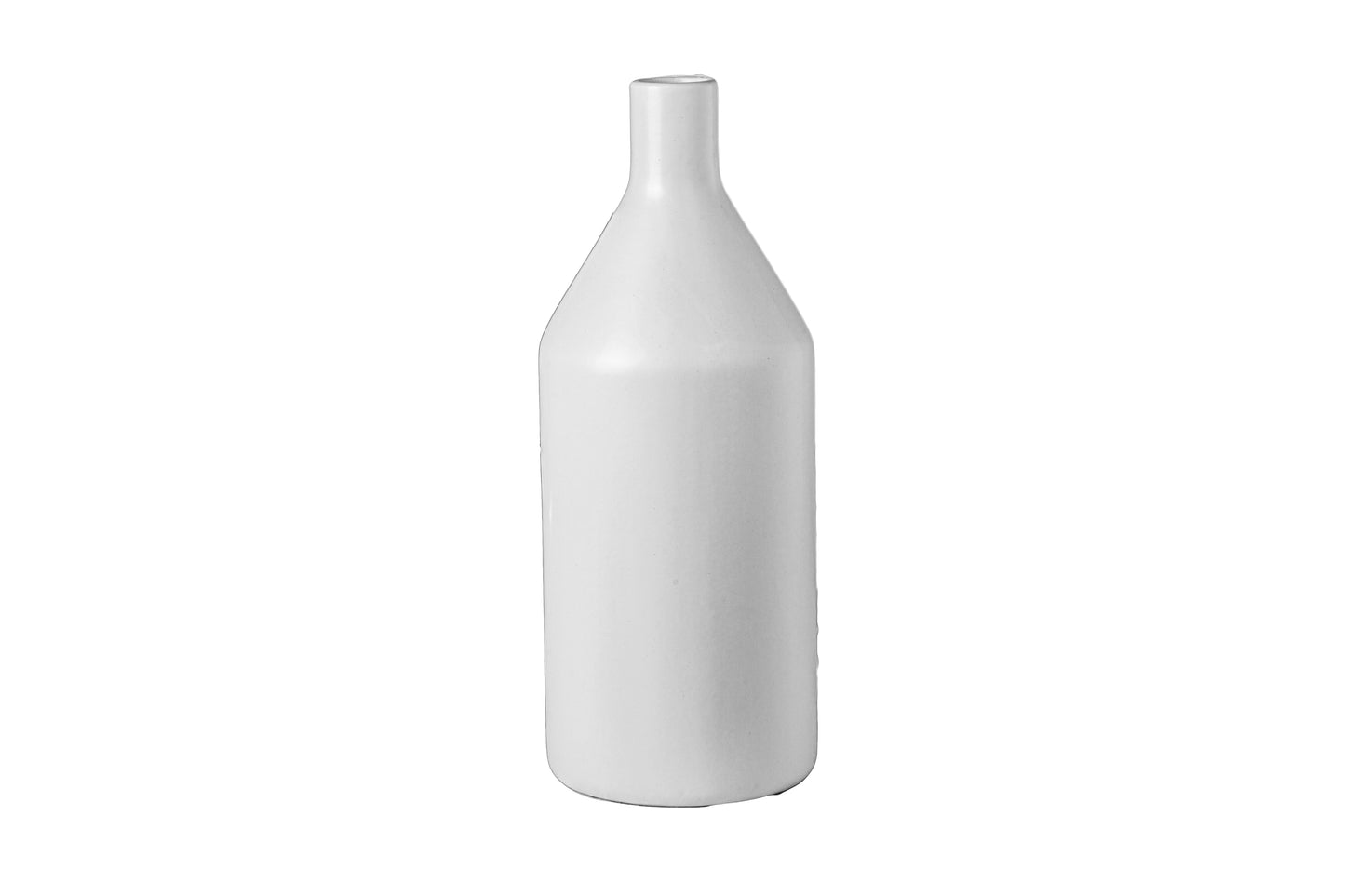 Ceramic Plain Round Bottle Short Neck Vase Matte Finish