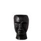 Ceramic Round Pixelated Man's Head Pot Matte Finish
