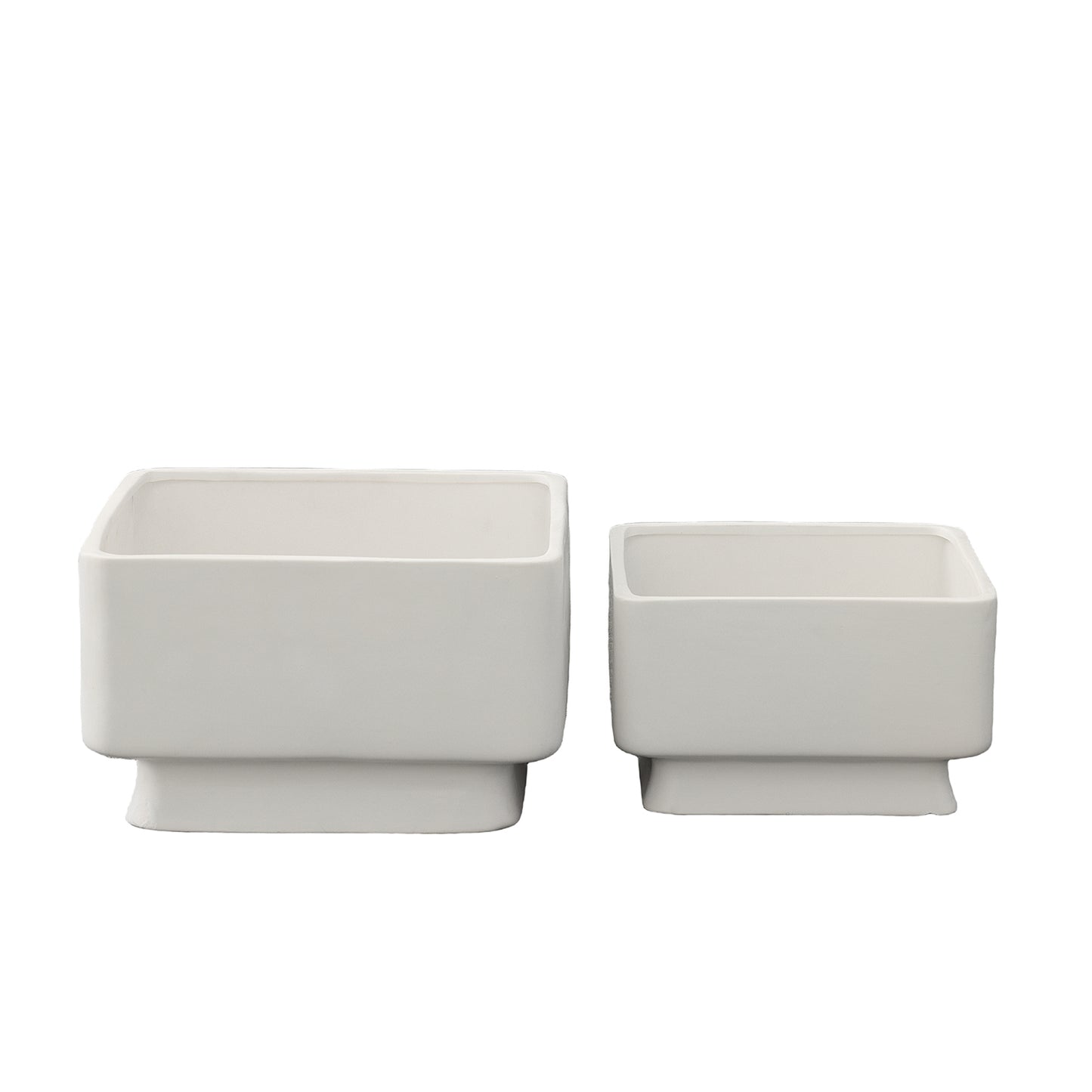 Gracine Ceramic Flared Square Pot – Set of 2