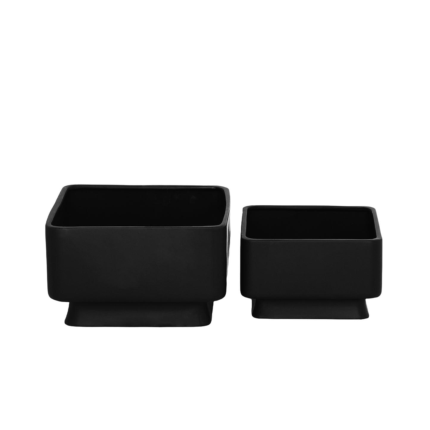 Gracine Ceramic Flared Square Pot – Set of 2