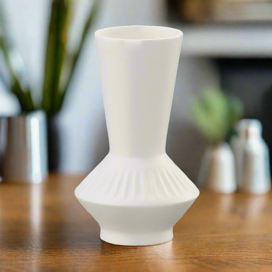 Nalia Debossed Column Ceramic Vase