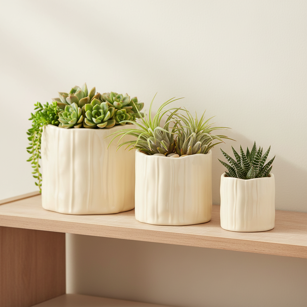 Marcie Cream Ceramic Planter (Set of 3)