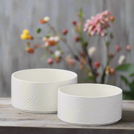 Zerel Diamond Burst Ceramic Planter Set (Set of 2)