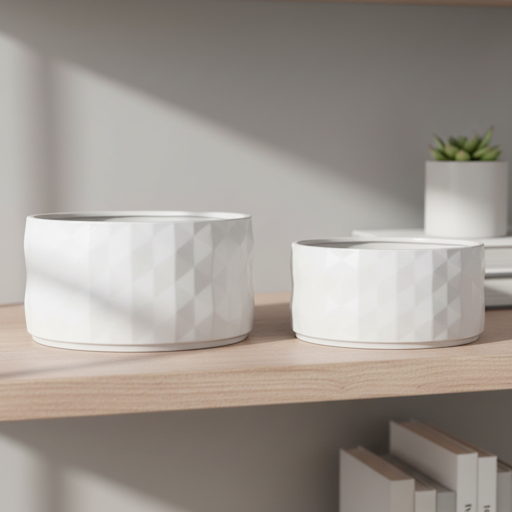 Liam Geometric Ceramic Planters (Set of 2)