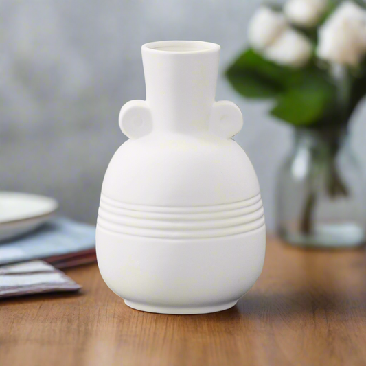 Vesari Embossed Banded Ceramic Vase