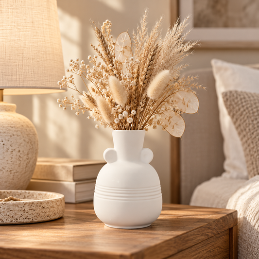 Vesari Embossed Banded Ceramic Vase