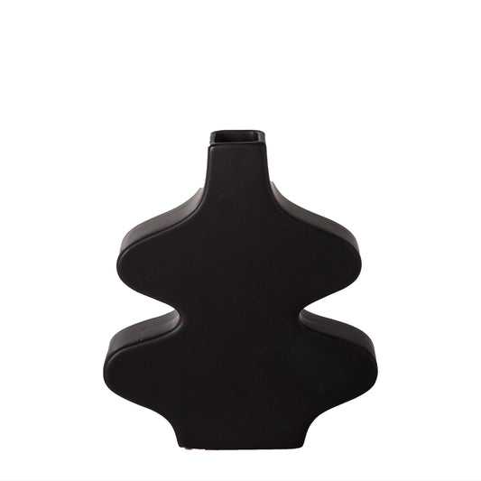 Ceramic Round Gourd Bellied Vase Matte Finish
