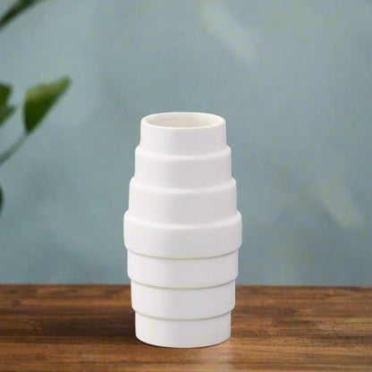 Rhenna Layered Design Round Ceramic Vase