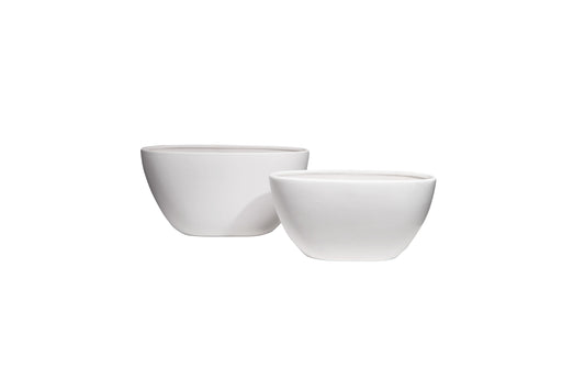 Ceramic Plain Low Oval Pot Matte Finish-6.50"H