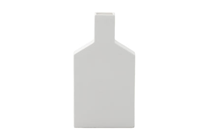 Ceramic Flat Plain Bottle Tall Vase Matte Finish-17.00"H