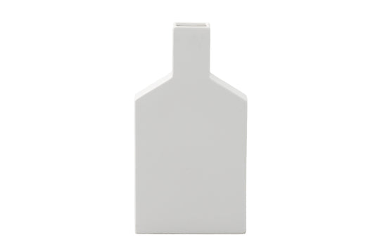 Ceramic Flat Plain Bottle Tall Vase Matte Finish-17.00"H