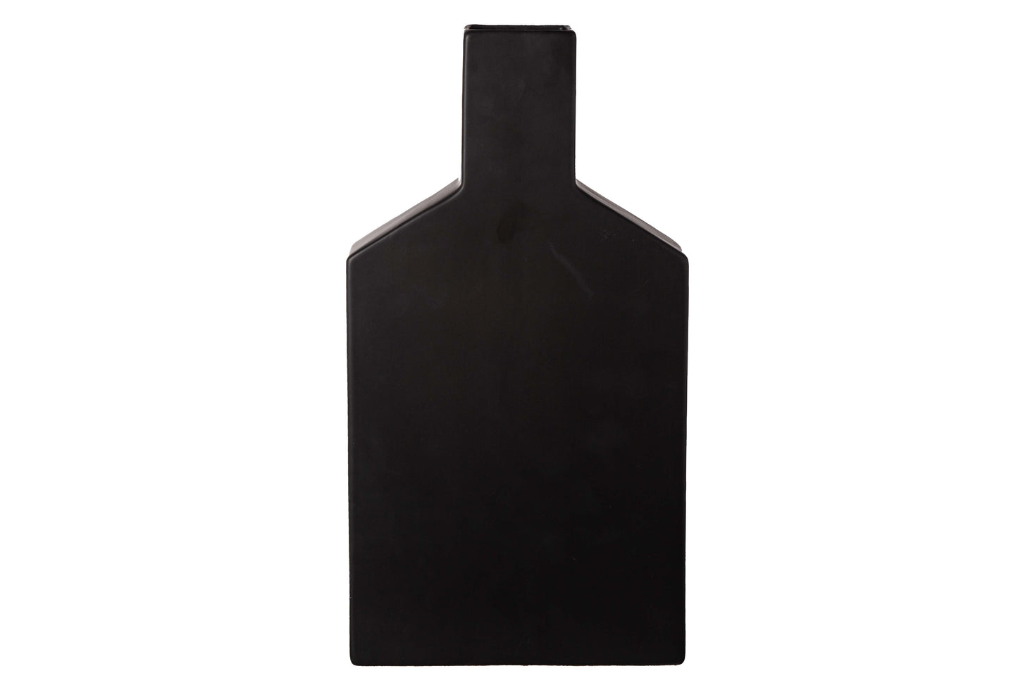 Ceramic Flat Plain Bottle Tall Vase Matte Finish-17.00"H