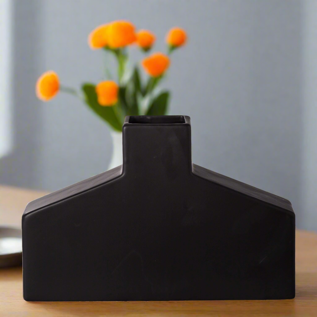 Kneena Ceramic Flat Bottle Vase