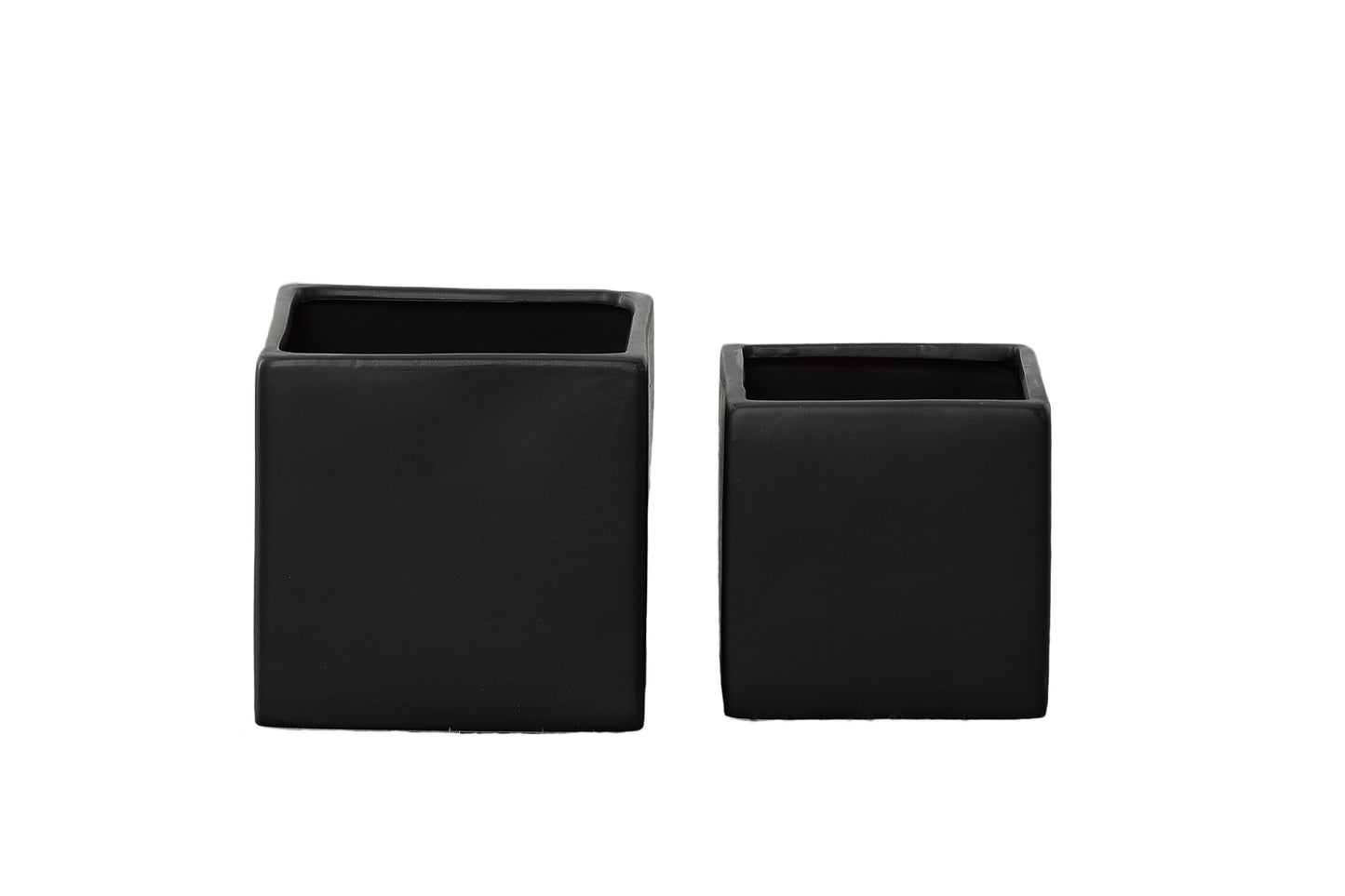 Ceramic Plain Square Pot Matte Finish-6.00"H