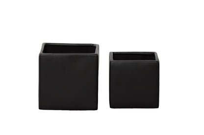 Ceramic Plain Square Pot Matte Finish-6.00"H