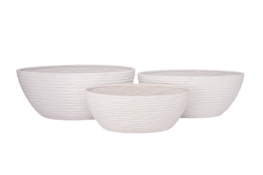 Ceramic Oval Pot Set of Three Matte Finish-8.50"H