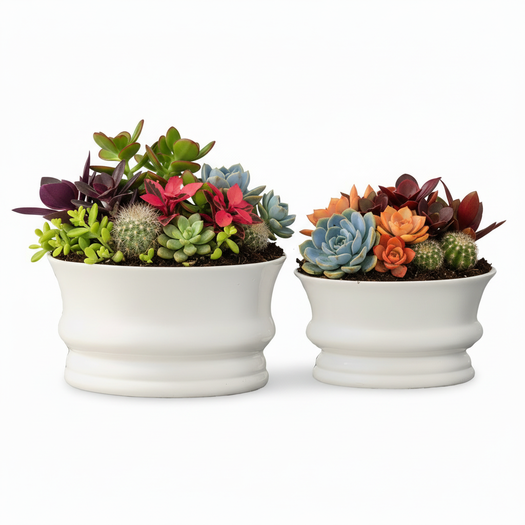 Maira Ceramic Minimalist Rounded Pot (Set of 2)