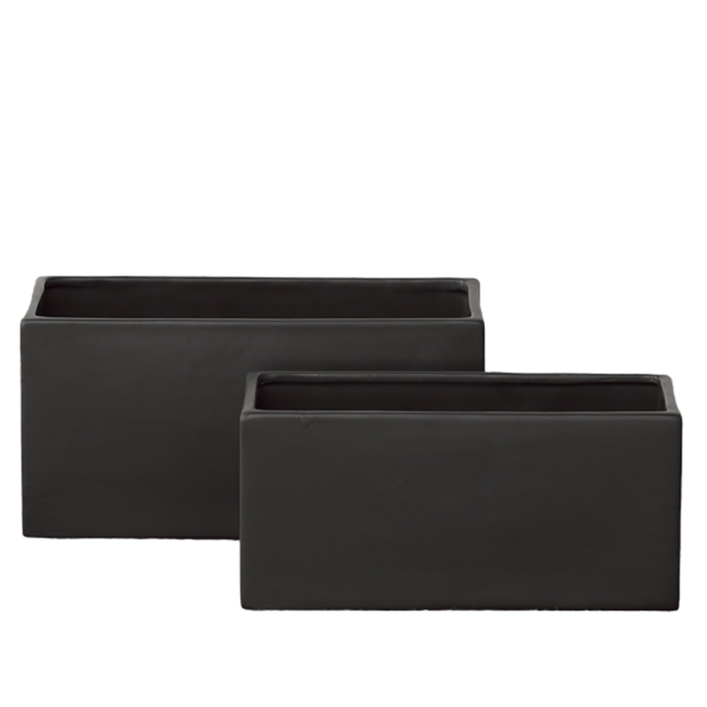 Zayre Rectangle Ceramic Planter Set (Set of 2)