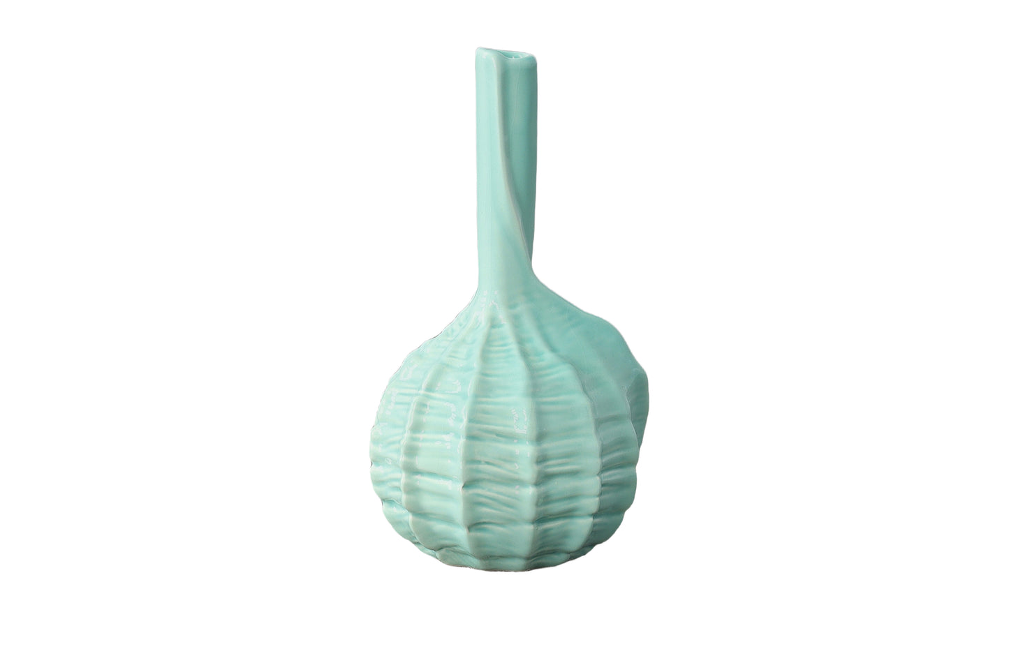 Ocevara Ceramic Glossy Coastal Vase with Shell Design and Gloss Finish