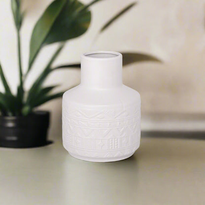 Calyra Matte White Ceramic Vase