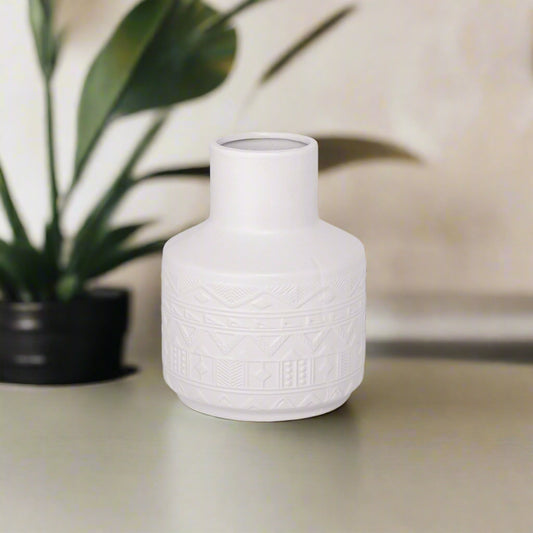 Calyra Matte White Ceramic Vase