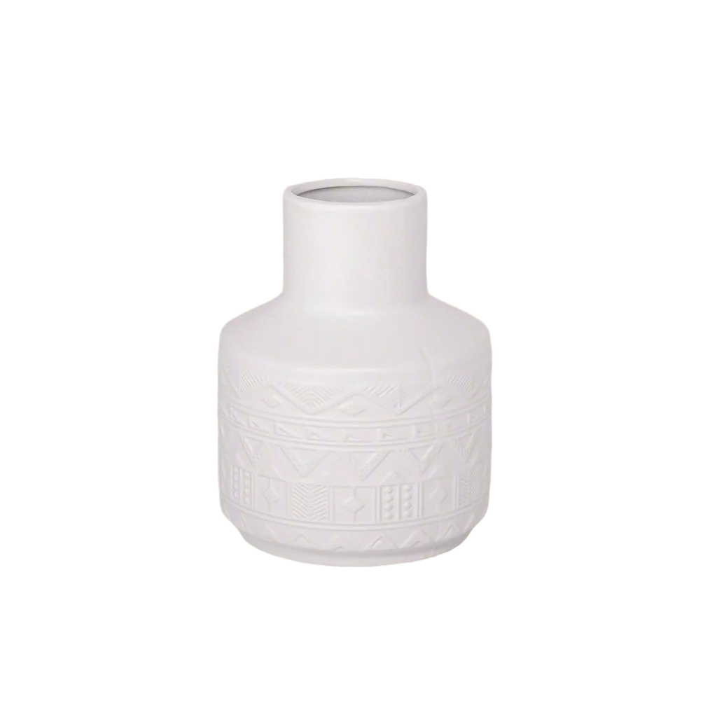 Calyra Matte White Ceramic Vase