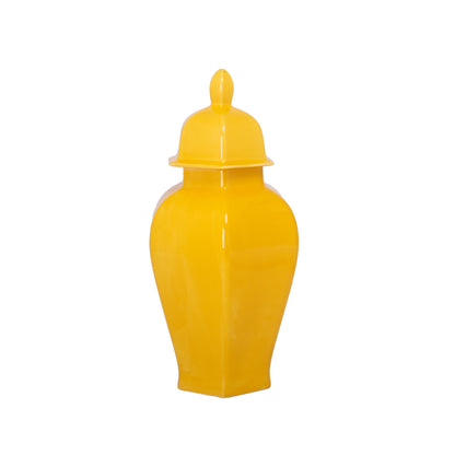 Rouve Ceramic Hexagon Ginger/Temple Jar LG Gloss Finish Yellow