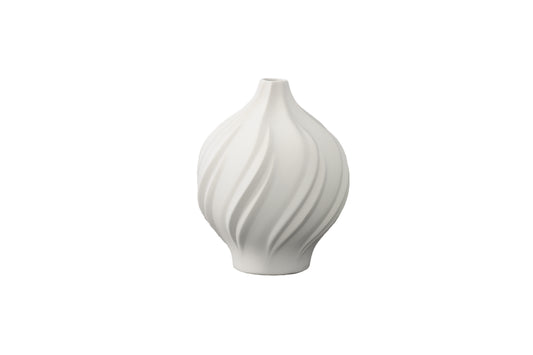 Ceramic Vase Matte Finish White-10.00"H -258