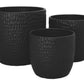Ceramic Round Pot Set of Three Matte Finish-11.00"H