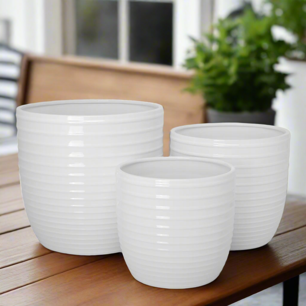 Loryne Layered Banded Planter Set (Set of 3)