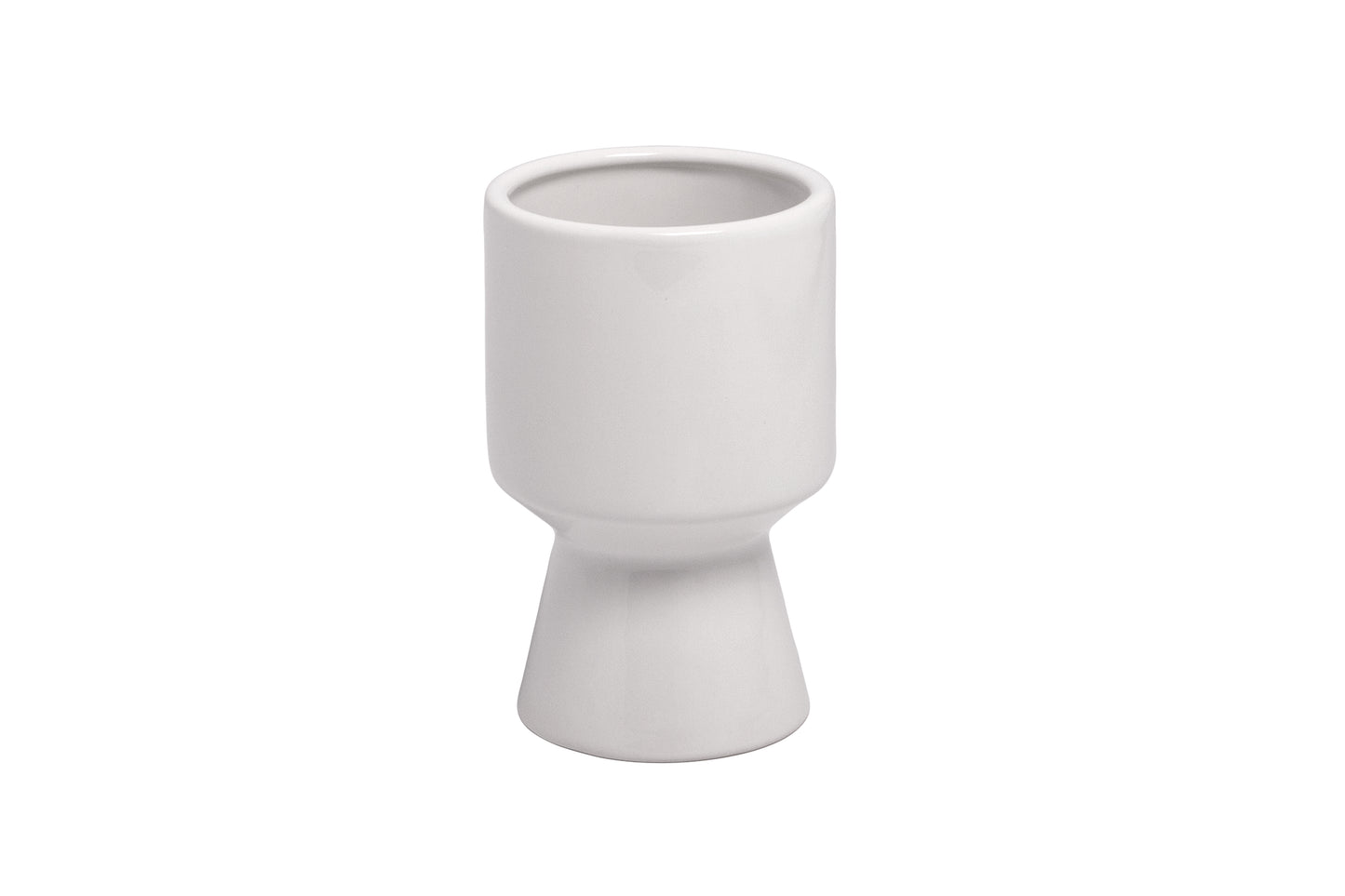 Ceramic Round Pot Large Finish in Shinny White