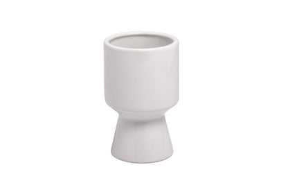 Ceramic Round Pot Large Finish in Shinny White