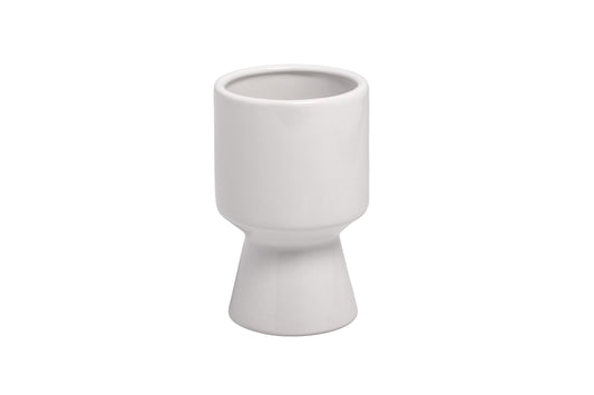 Ceramic Round Pot Large Finish in Shinny White