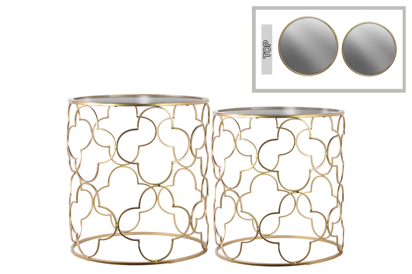 Metal Table Metallic Finish Gold-22.00"H