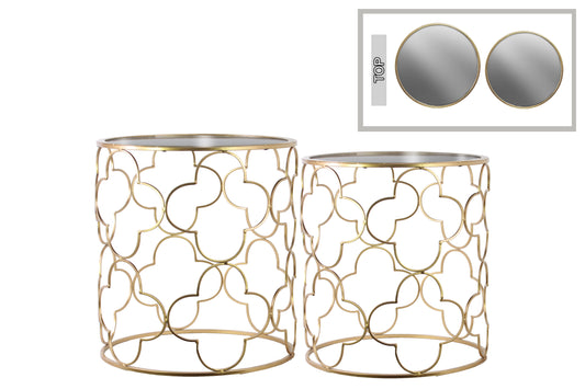 Metal Table Metallic Finish Gold-22.00"H