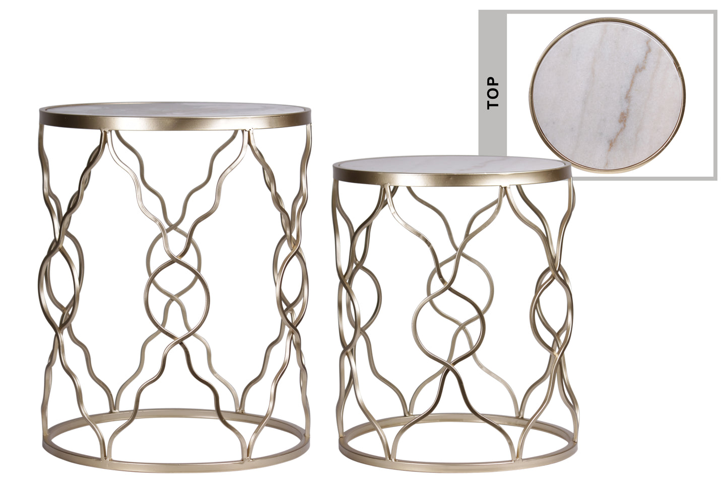 Metal Round Table Coated Finish Champagne-20.50"H -285