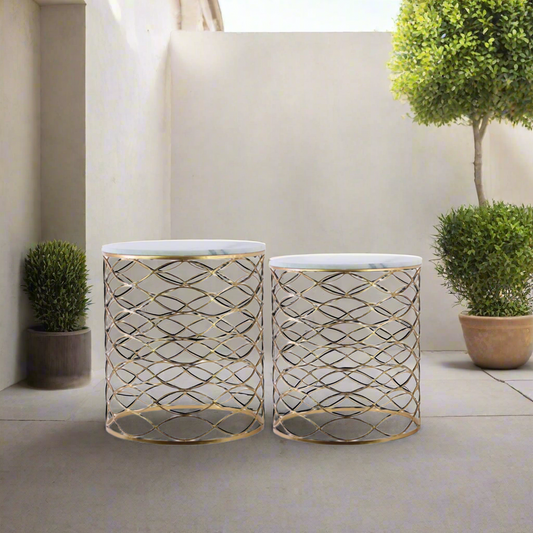 Percy Marble Nesting Accent Tables (Set of 2)