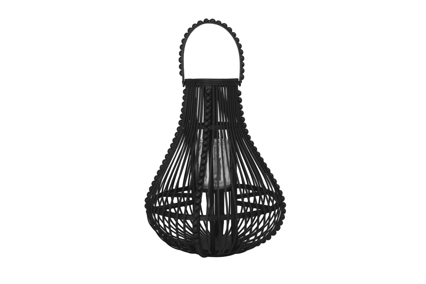Wood Round Bellied Lantern Natural Finish