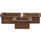 Wooden  Square Planter Set of Three Matte Finish White Wash-5.50"H