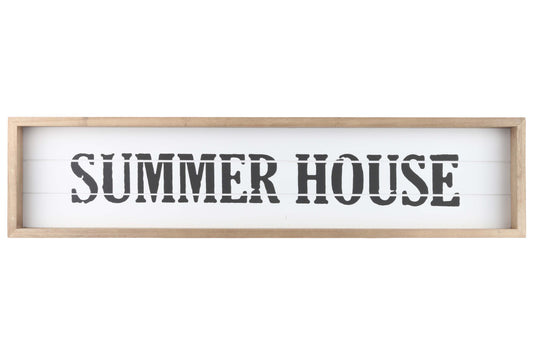 Wood Rectangle Wall Art Smooth Finish White-6.00"H