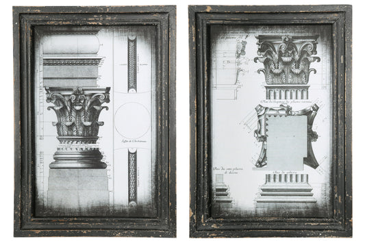 Wood Rectangle Wall Art Painted Finish Black-20.75"H