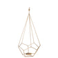 Metal Octagon Candle Holder Metallic Finish Gold
