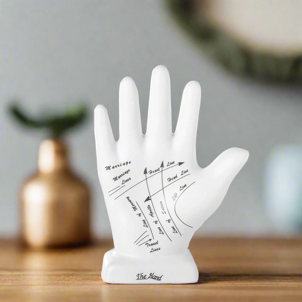 Astora Ceramic Right Hand Figurine with Astro Palmistry Design