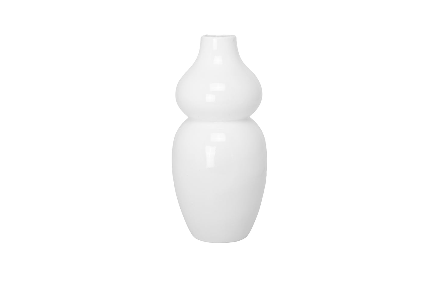 Ceramic Vase Gloss Finish White-14.50"H -251