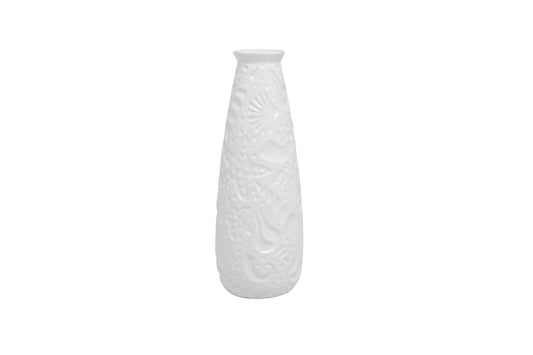 Ceramic Vase Gloss Finish White-14.25"H -250