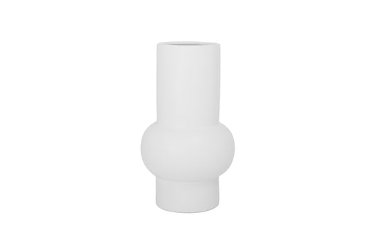 Ceramic Vase Matte Finish White-13.00"H -266